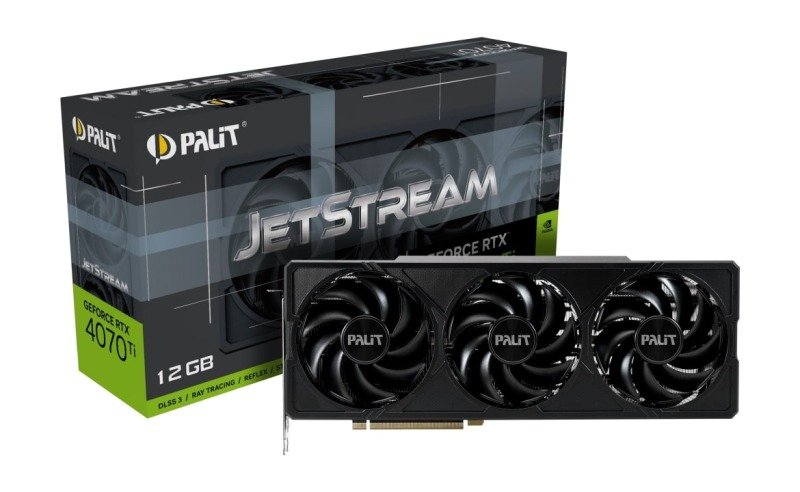 Palit RTX4070 Ti JetStream, PCIe4, 12GB DDR6X, HDMI, 3 DP, 2610MHz Clock