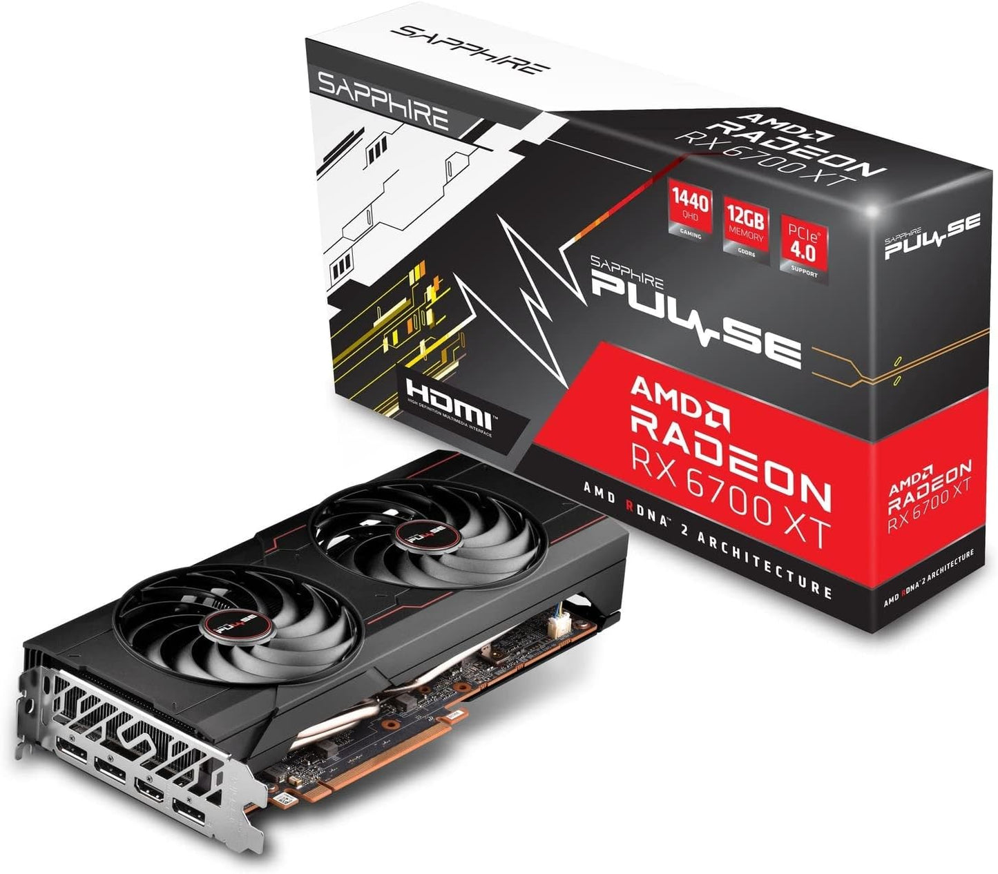 Sapphire PULSE V2 RX6700 XT, PCIe4, 12GB DDR6, HDMI, 3 DP, 2581MHz Clock