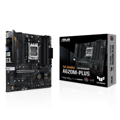 Asus TUF GAMING A620M-PLUS, AMD A620, AM5, Micro ATX, 4 DDR5, HDMI, 2 DP, 2.5G LAN, PCIe4, 2x M.2