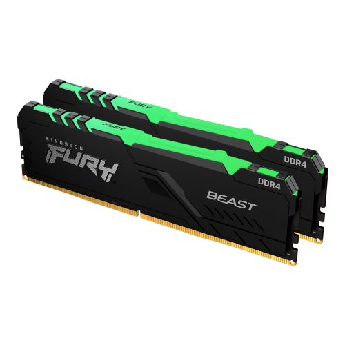 Kingston Fury Beast RGB 16GB Kit (2 x 8GB), DDR4, 3200MHz (PC4-25600), CL16, DIMM Memory